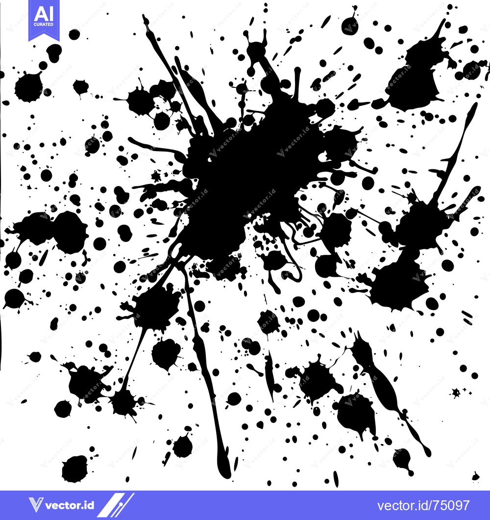 Premium Vector of Abstract Black Ink Splatter on White Background