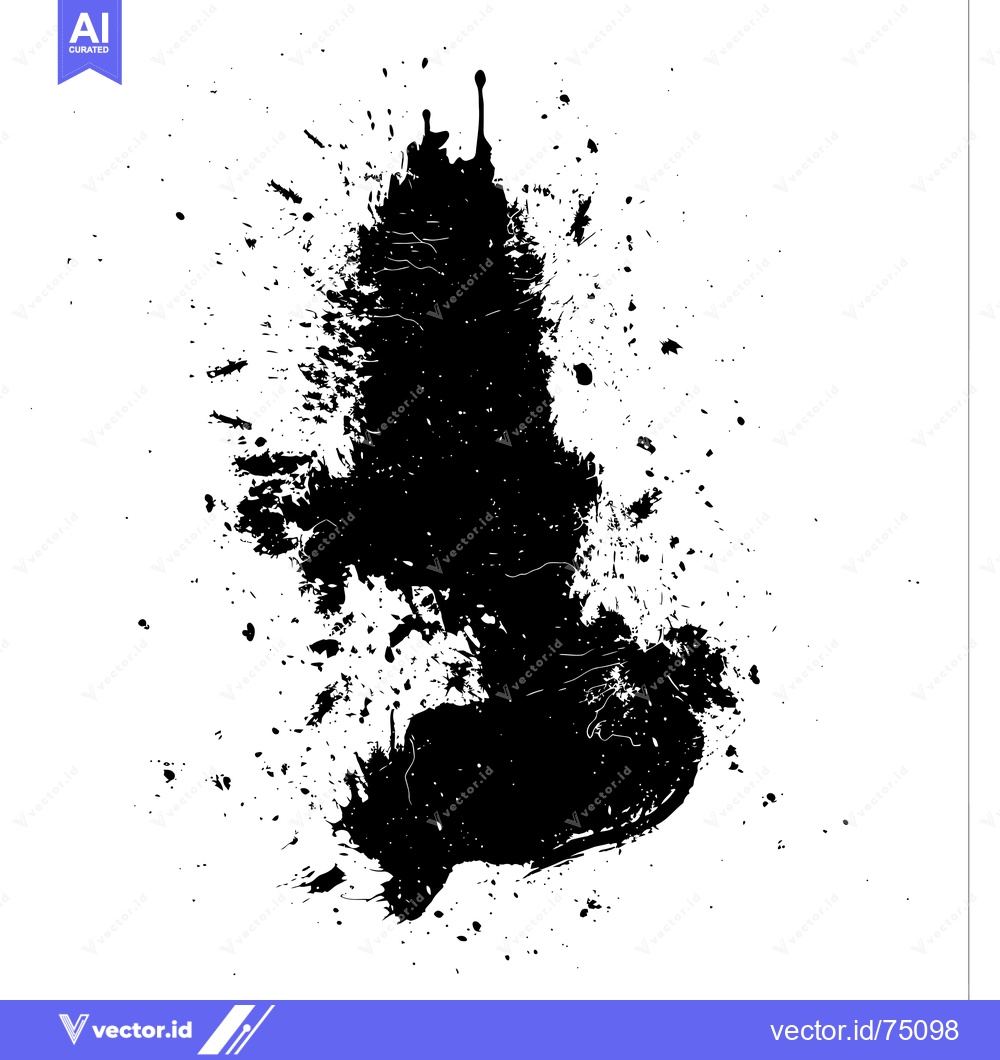 Premium Vector dari Black Ink Splotch with White Background