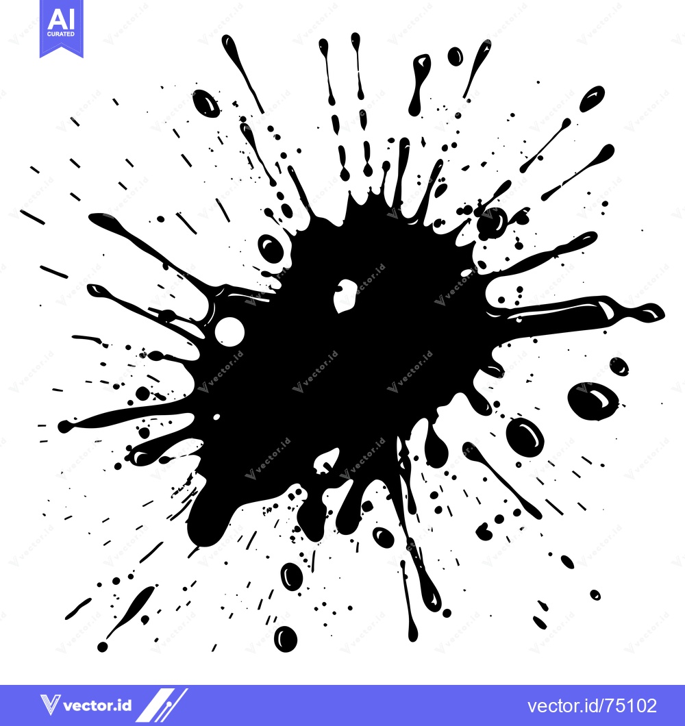 Premium Vector dari Abstract Black Ink Splatter on White Background