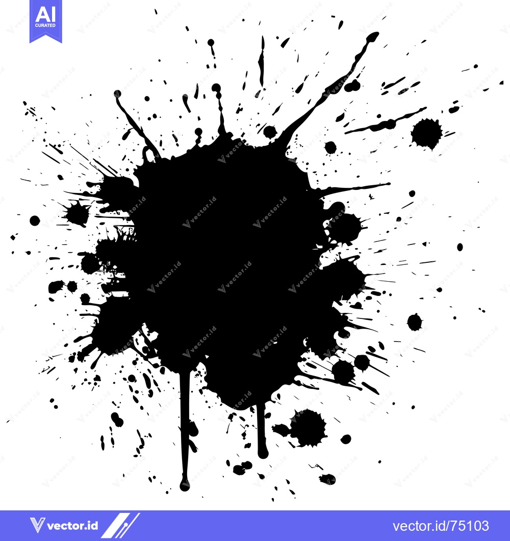 Premium Vector dari Black Ink Splatter on White Background