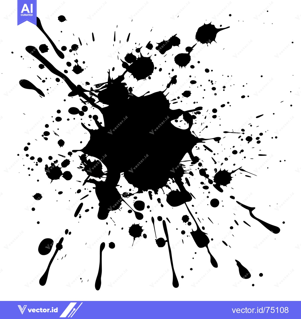 Premium Vector of Black Ink Splatter on White Background