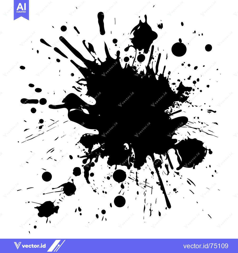 Premium Vector dari Black Ink Splashes and Blobs on White Background