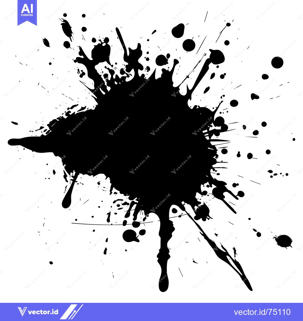 Premium Vector dari Abstract Black Ink Splatter on White Background