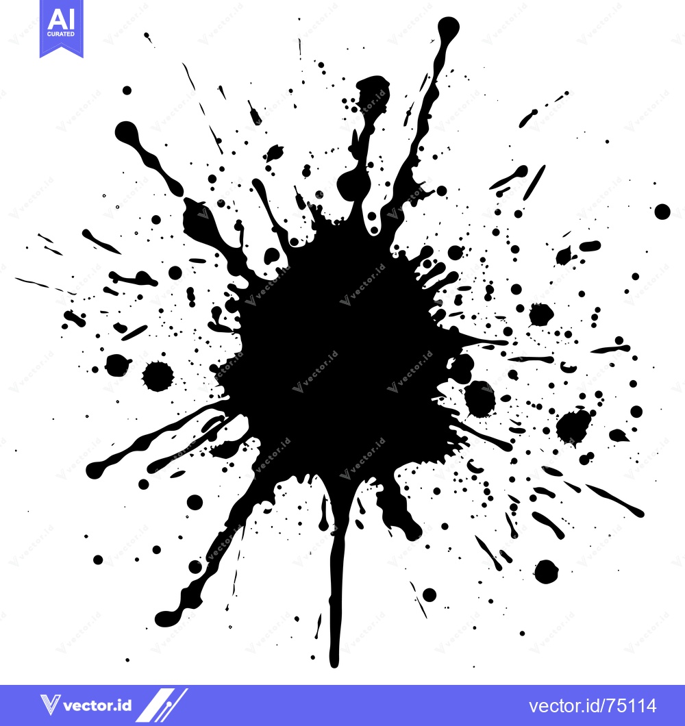 Premium Vector dari Black Ink Splatter on White Background