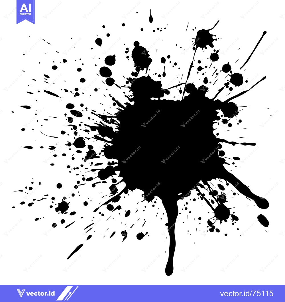 Premium Vector of Black Ink Splatter on White Background