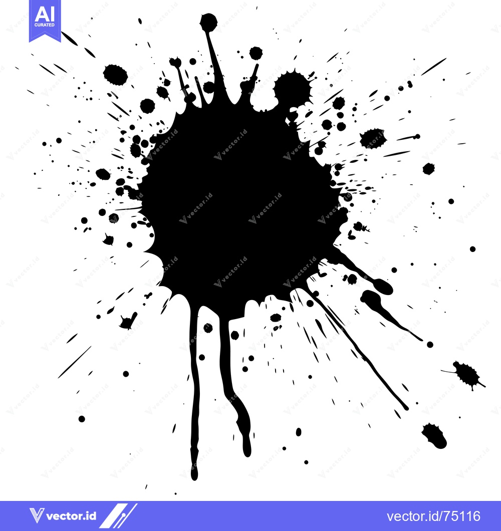Premium Vector dari Abstract Black Ink Splatter Pattern