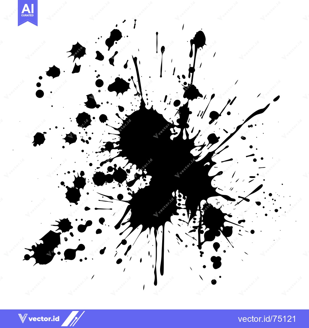 Premium Vector dari Black Ink Splatter on White Background