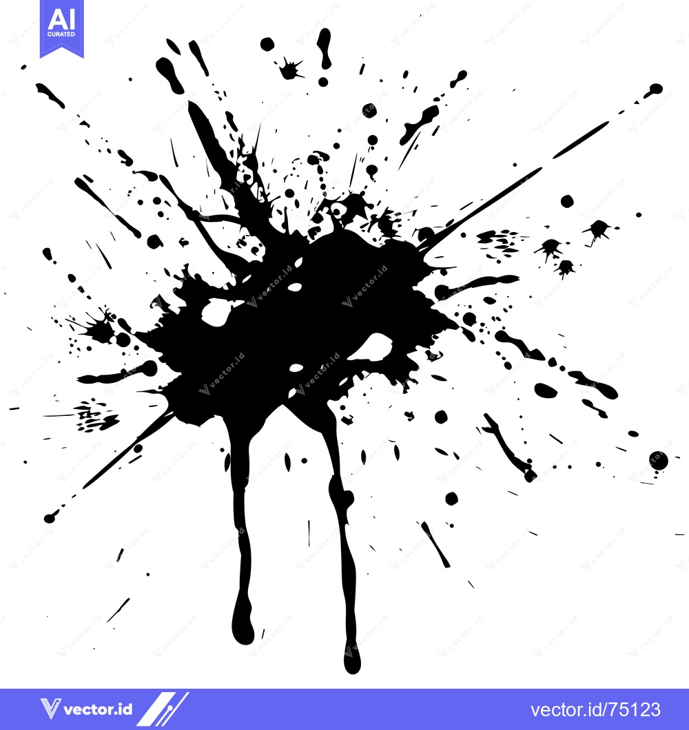 Premium Vector of Abstract Black Ink Splatter on White Background