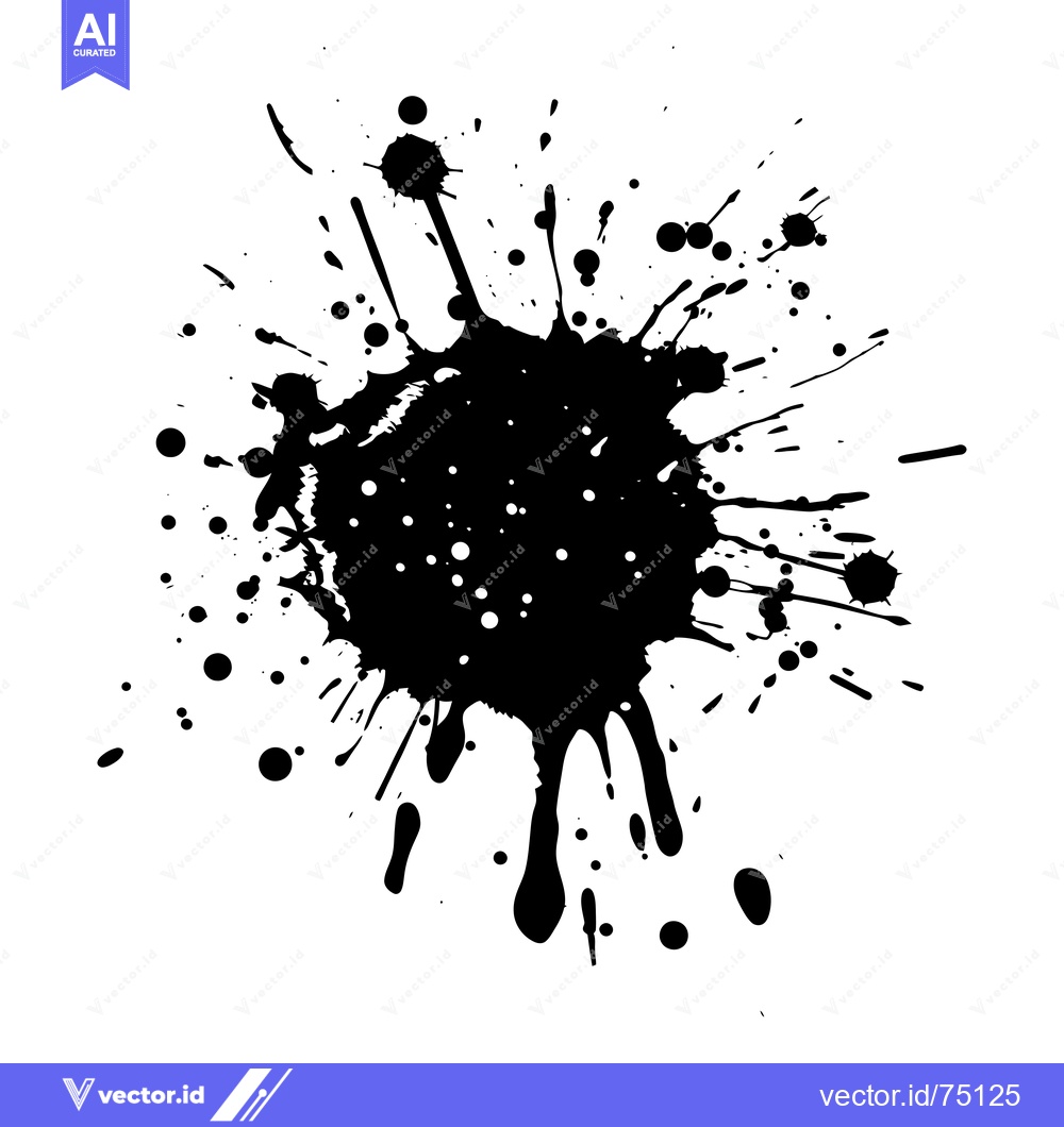 Premium Vector dari Black Ink Splatter on White Background