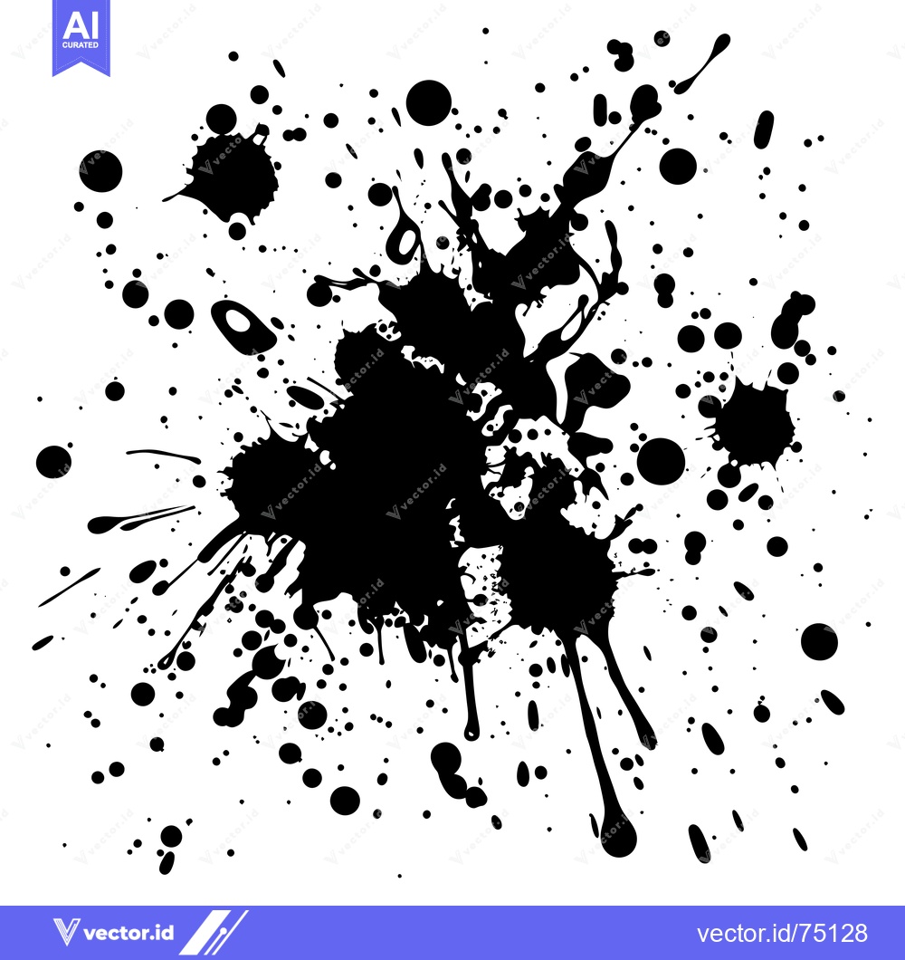 Premium Vector dari Black Ink Splashes and Blobs on White Background