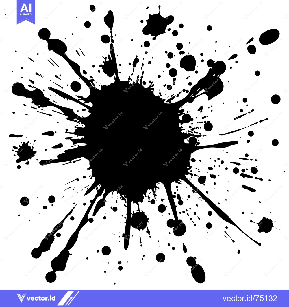 Premium Vector of Black Ink Splatter on White Background