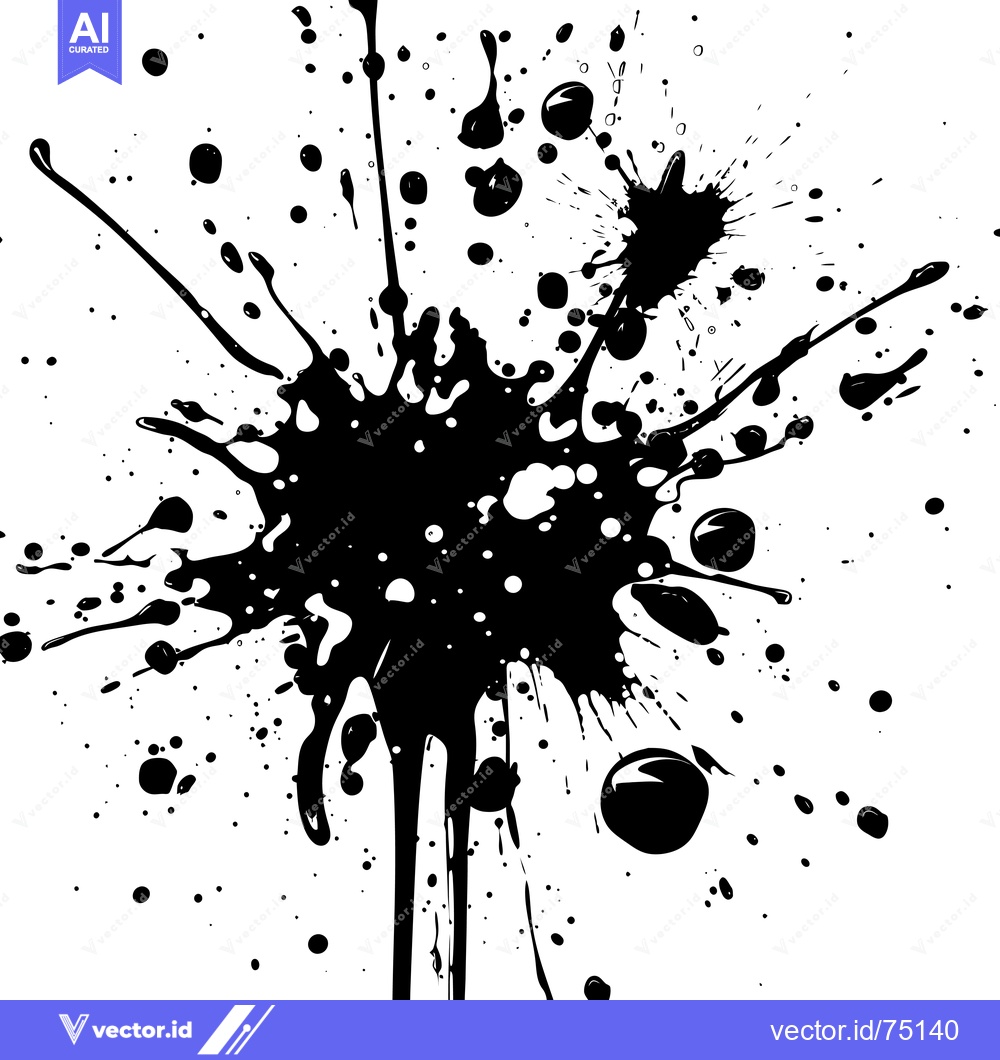 Premium Vector dari Abstract Ink Splatter on White Background