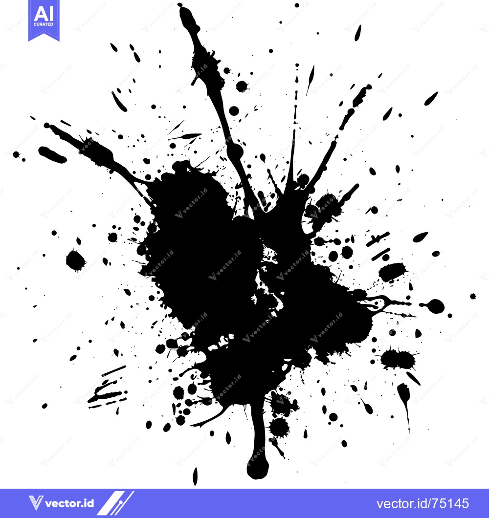 Premium Vector dari Black Ink Splashes and Blobs on White Background