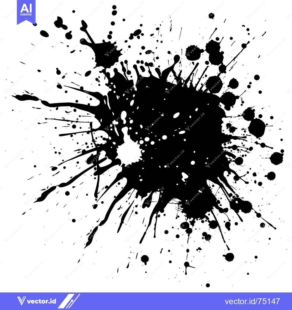 Premium Vector dari Black Ink Splatter on White Background
