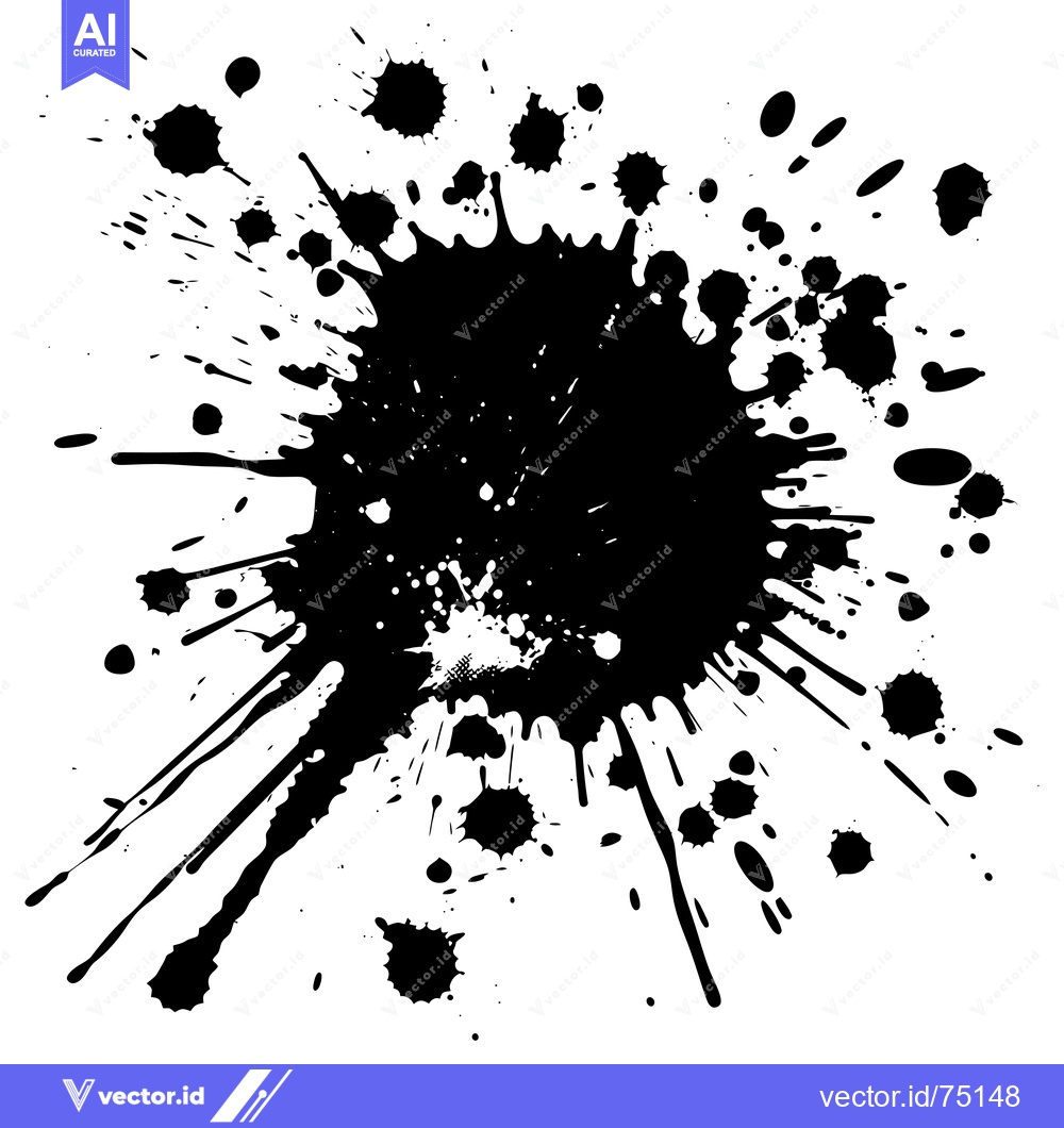Premium Vector of Black Ink Splatter on White Background