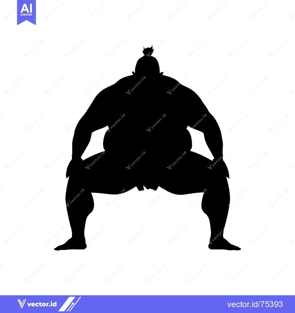 Premium Vector of Silhouette of a Sumo Wrestler in a Fighting Stance