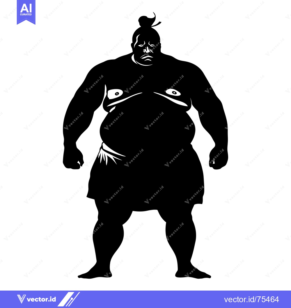 Premium Vector of Silhouette of a Japanese Sumo Wrestler
