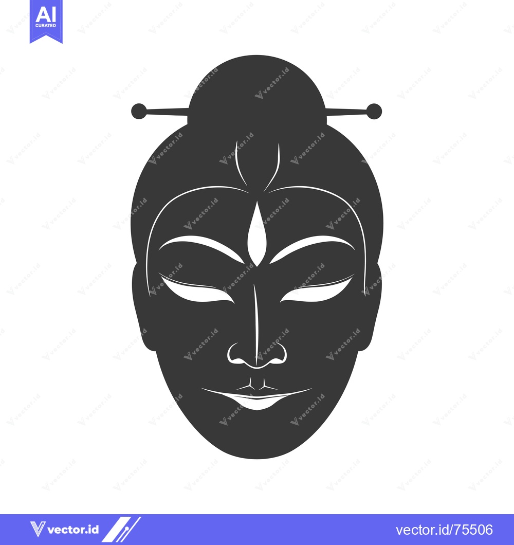 Premium Vector dari Black and White Silhouette of a Woman's Face with a Third Eye