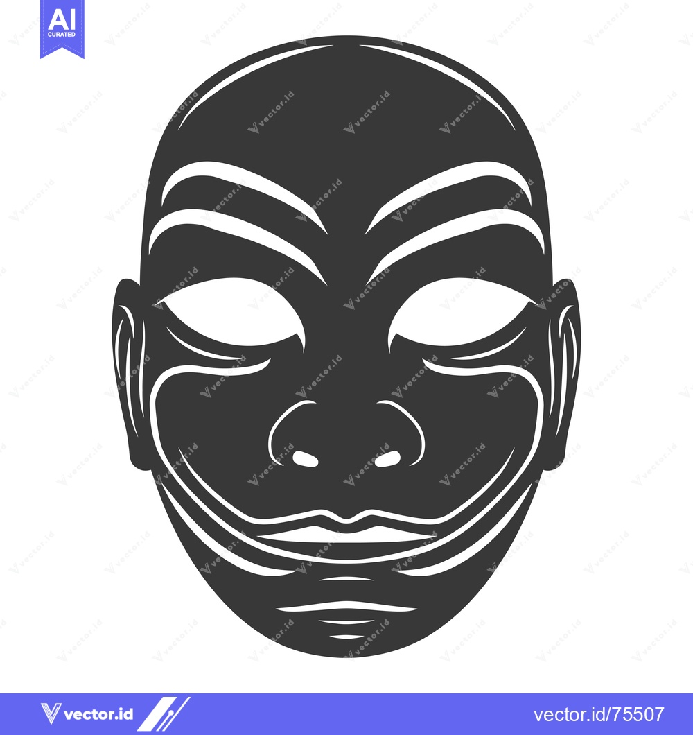 Premium Vector dari Black and White Mask with Smiling Face