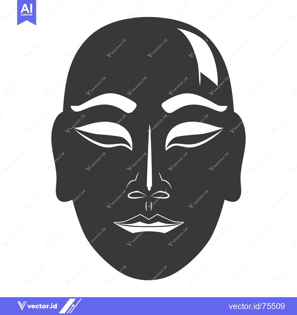 Premium Vector dari Black and White Illustration of an Egyptian Mask