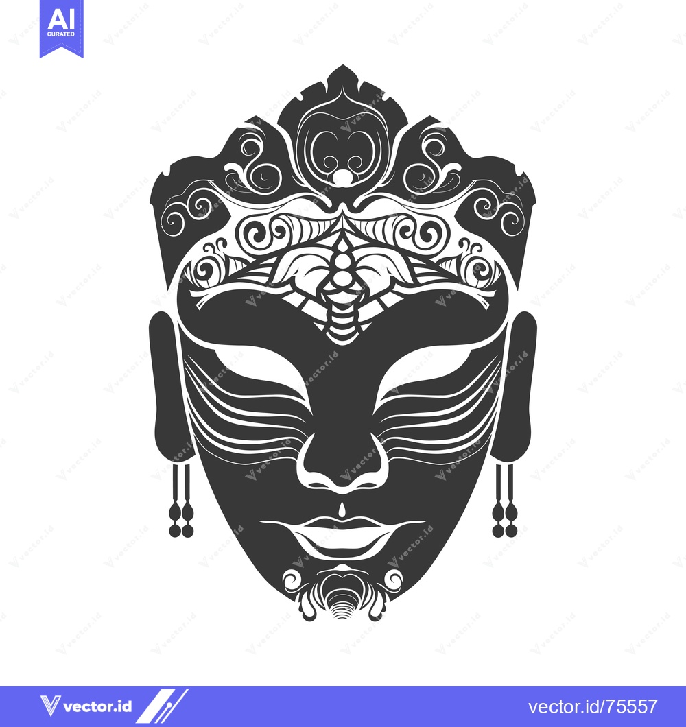Premium Vector of Ornate Black and White Mask with Intricate Details