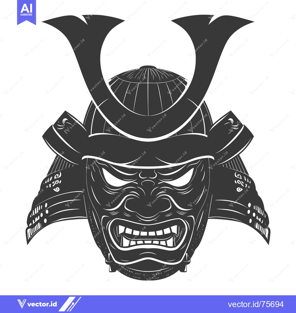 Premium Vector dari A samurai warrior wearing traditional armor and helmet