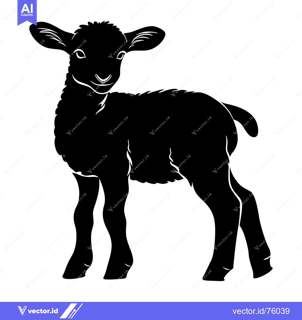 Premium Vector dari Black Silhouette of a Standing Lamb