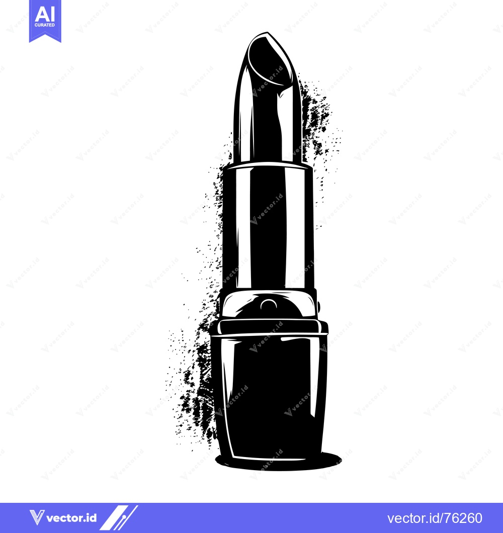 Premium Vector of Black and White Illustration of a Lipstick