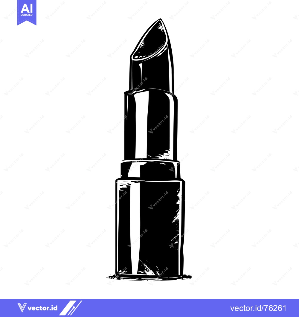 Premium Vector of A Black and White Illustration of a Lipstick
