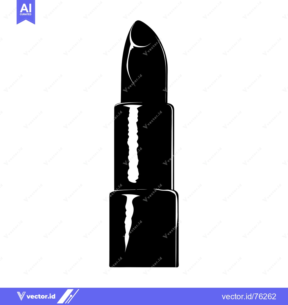 Premium Vector of Black and White Silhouette of a Lipstick