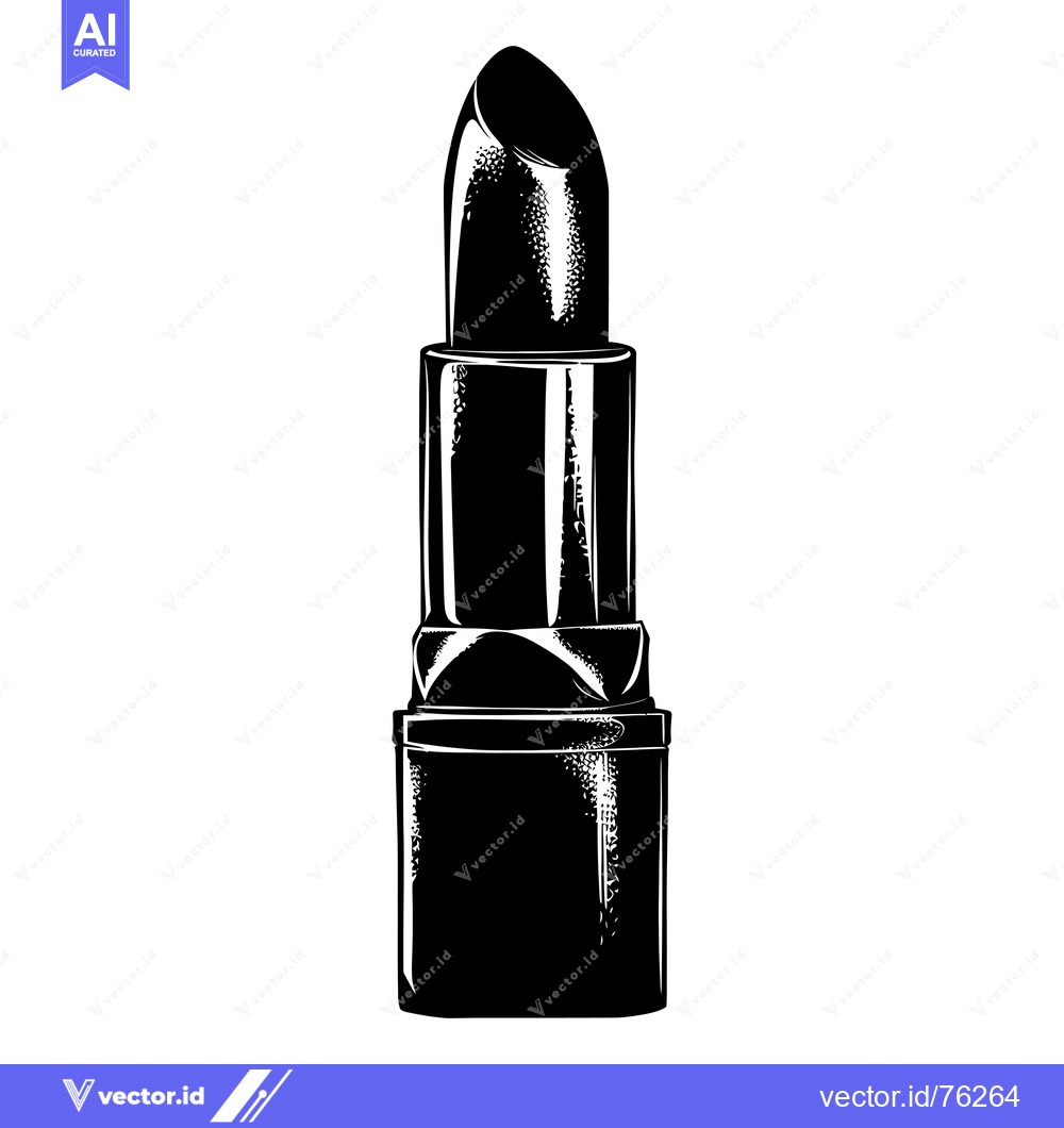 Premium Vector of Black and white illustration of a lipstick