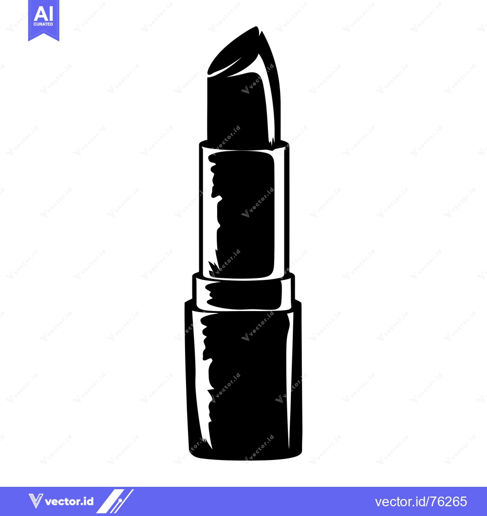 Premium Vector dari Black and White Illustration of a Lipstick
