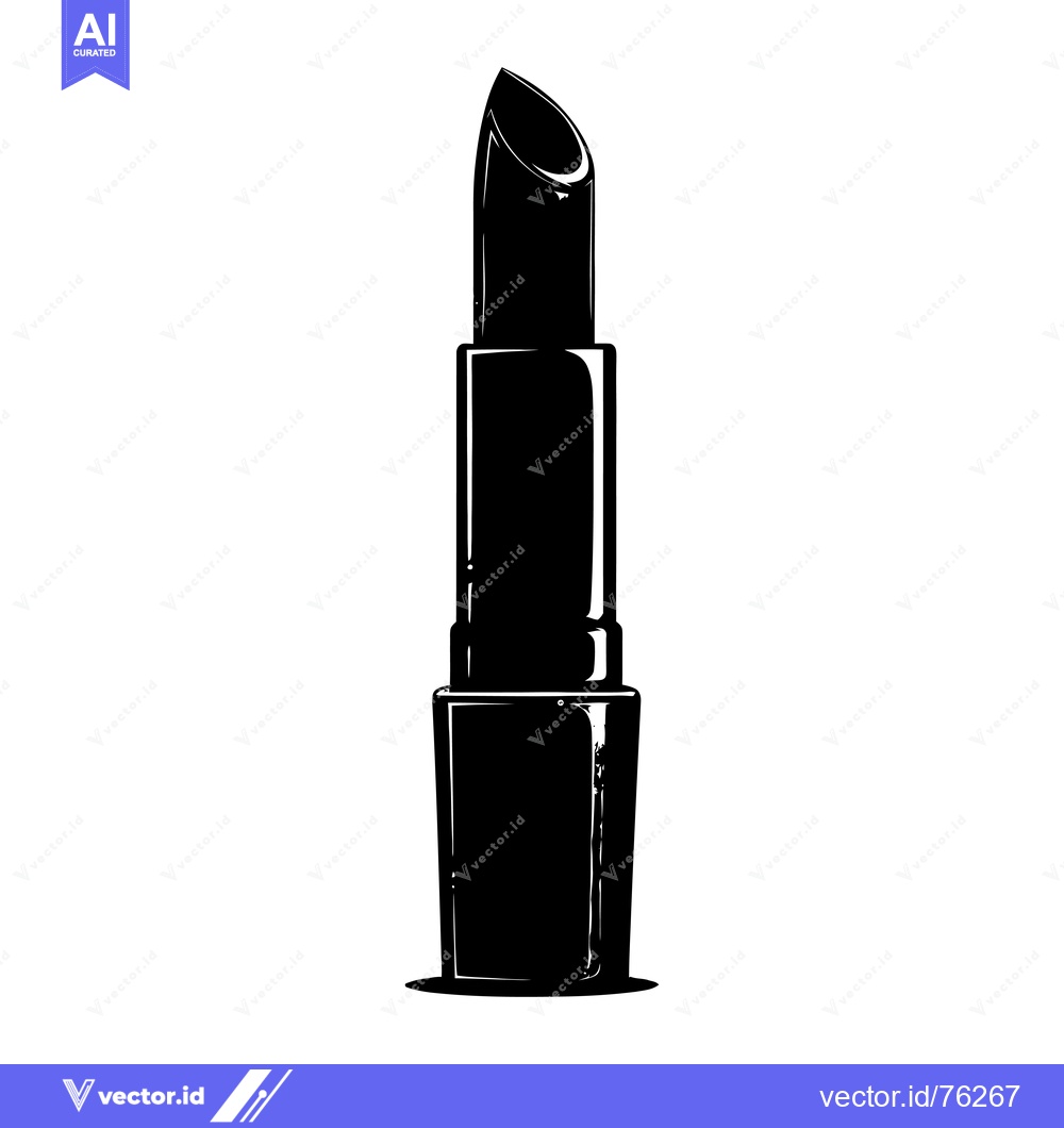 Premium Vector dari Black and White Illustration of a Lipstick