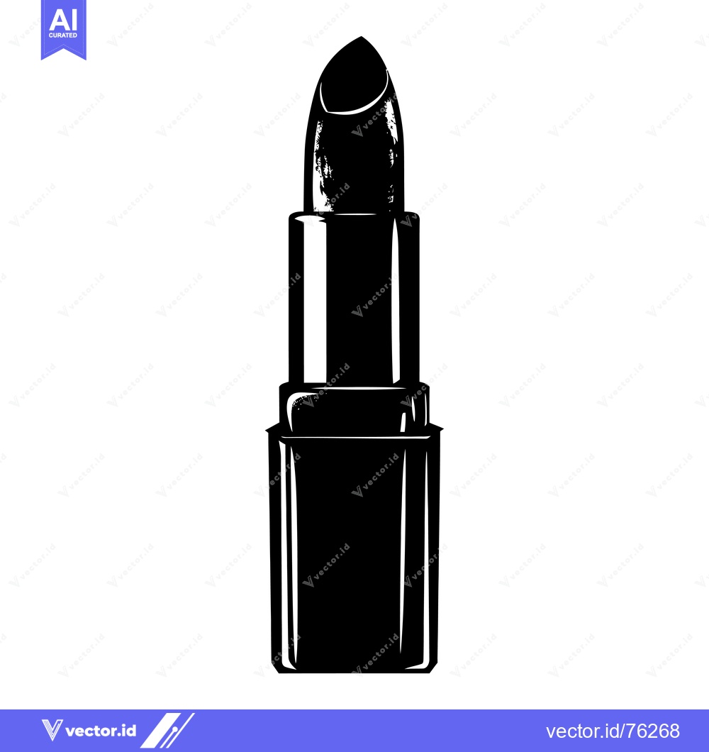 Premium Vector of Black and White Illustration of a Lipstick Tube