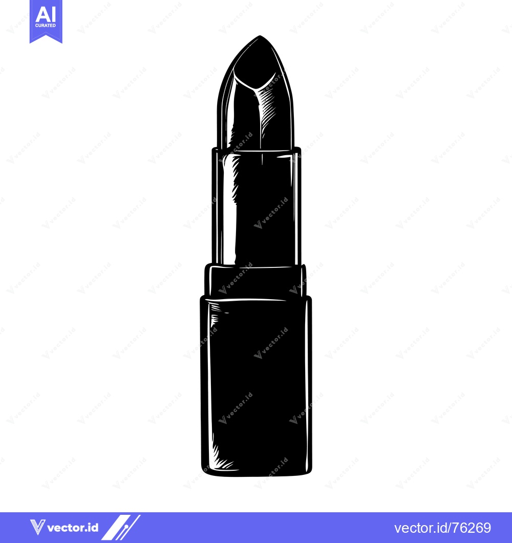Premium Vector dari Black and White Illustration of a Lipstick