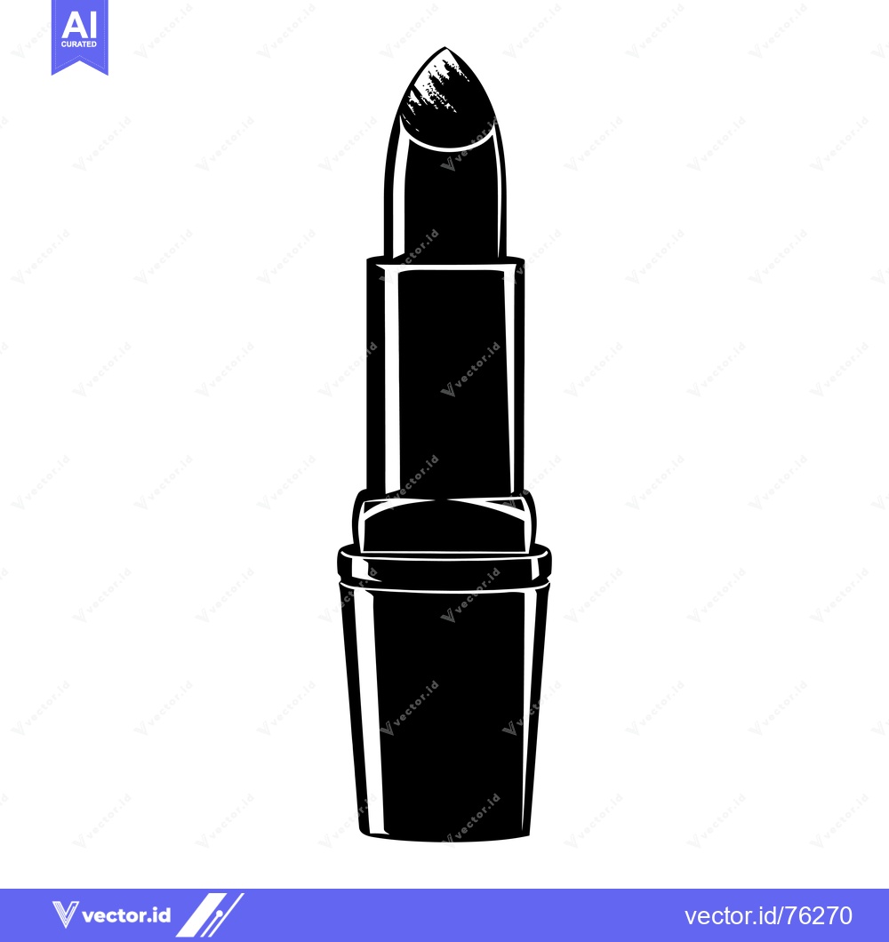 Premium Vector dari Black and White Silhouette of a Lipstick Tube