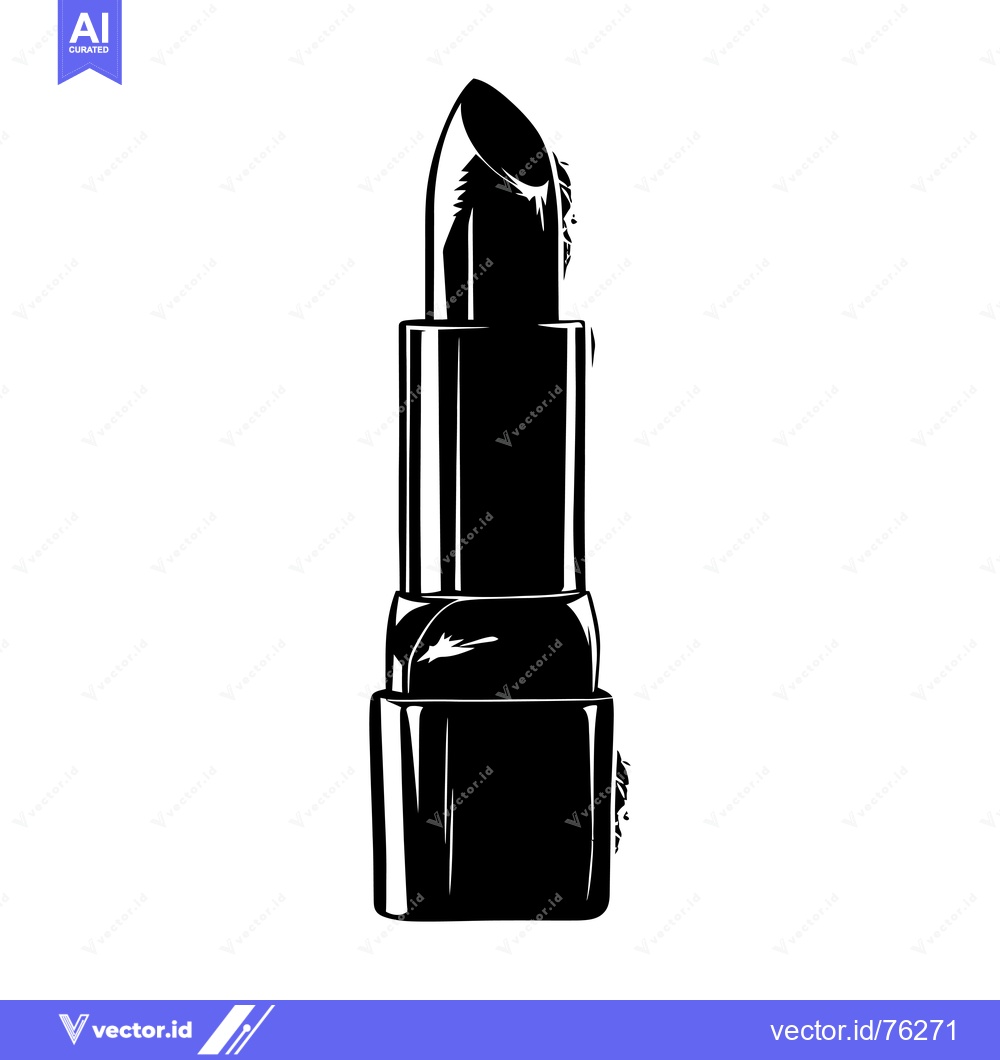 Premium Vector of Black and White Silhouette of a Lipstick