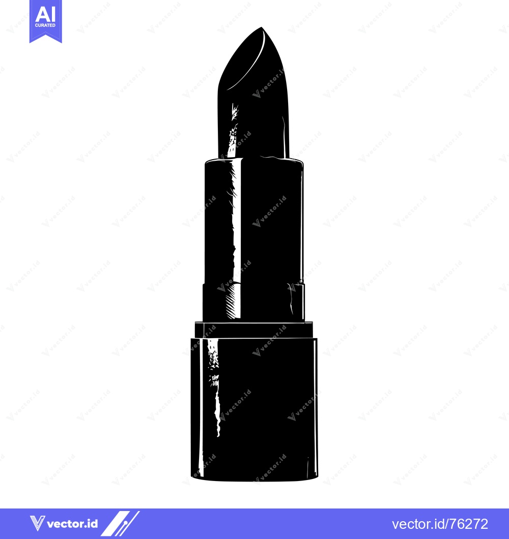Premium Vector of Black and White Illustration of a Lipstick