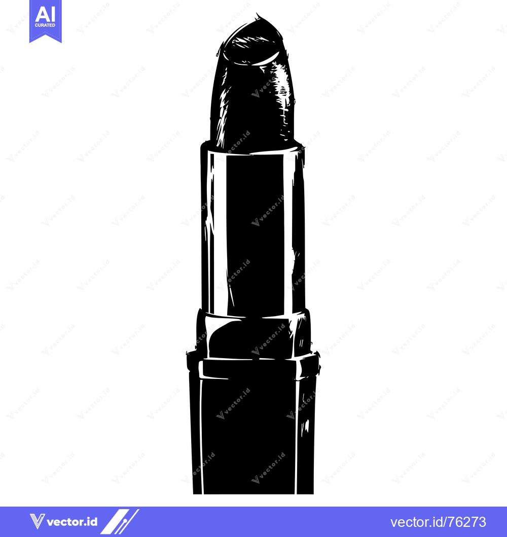 Premium Vector of A Single Lipstick with a Black and White Sketch Style