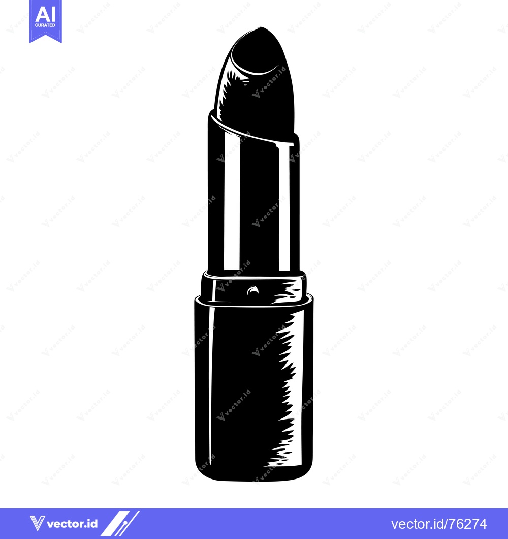 Premium Vector dari Black and White Illustration of a Lipstick