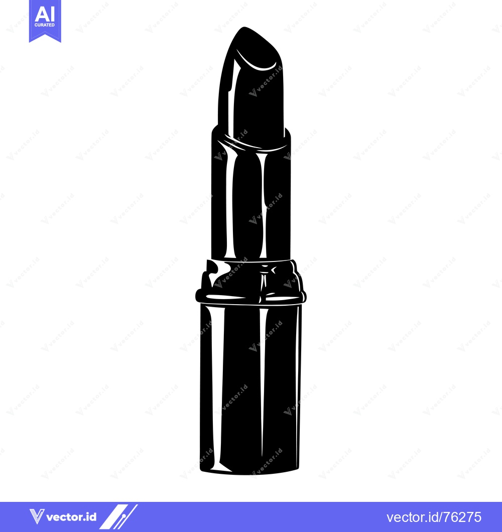 Premium Vector of Black and White Silhouette of a Lipstick