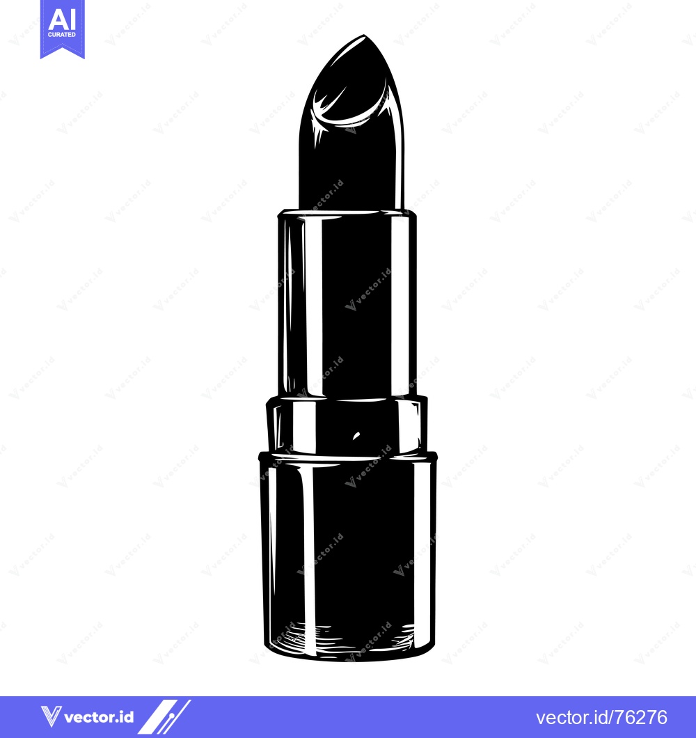 Premium Vector of A Single Black and White Silhouetted Lipstick