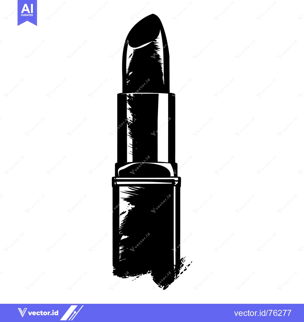 Premium Vector of Black and White Illustration of a Lipstick