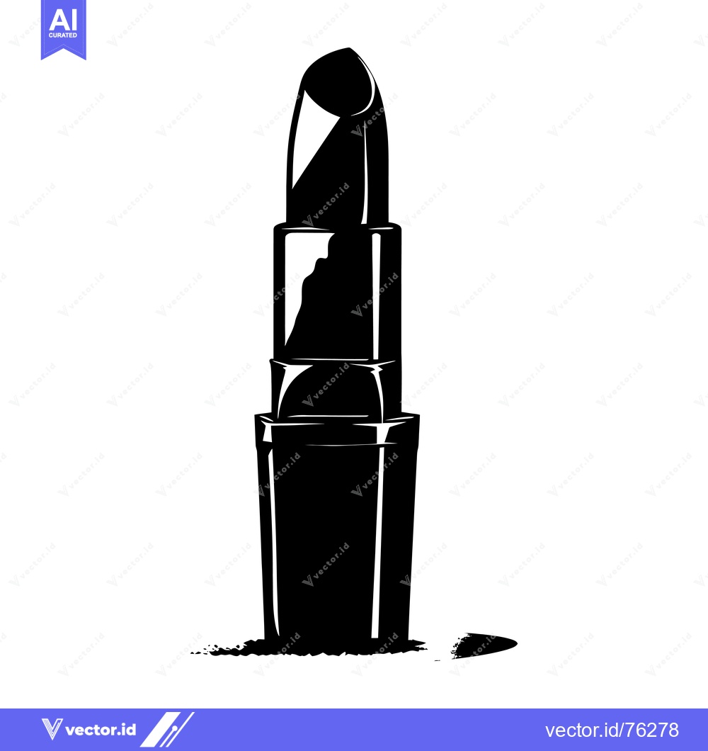 Premium Vector dari Black and White Silhouette of a Lipstick
