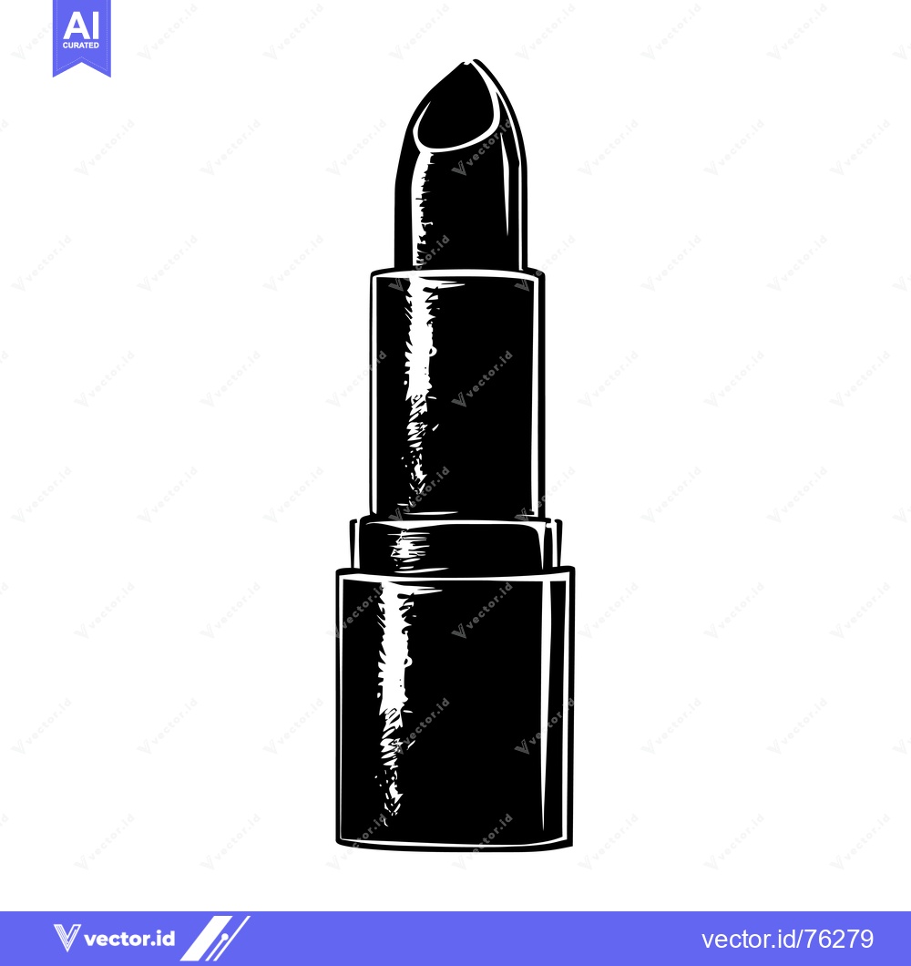 Premium Vector dari Black and white illustration of a lipstick tube