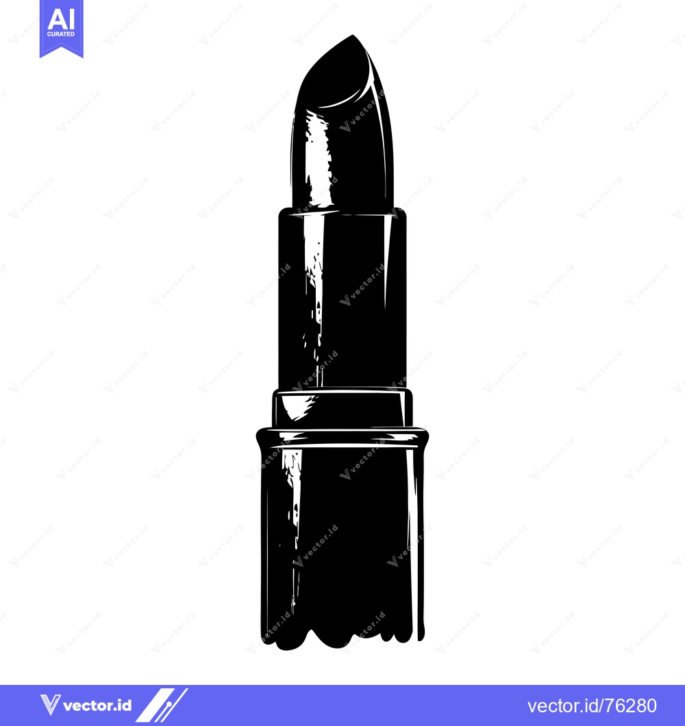 Premium Vector dari Black and White Silhouette of a Lipstick Tube