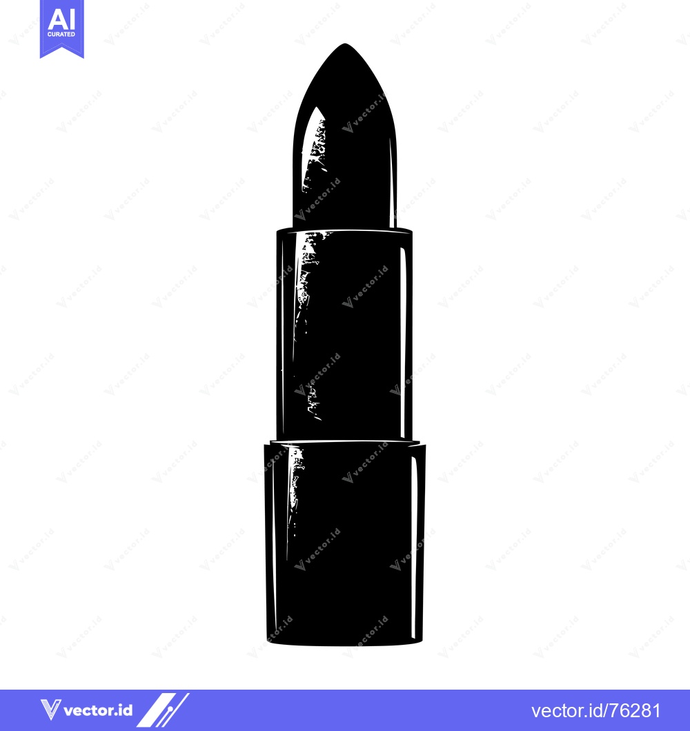 Premium Vector dari A Black and White Silhouette of a Lipstick Tube