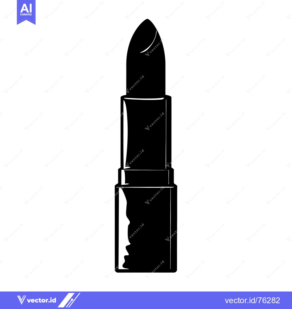 Premium Vector dari Black and White Silhouette of a Lipstick