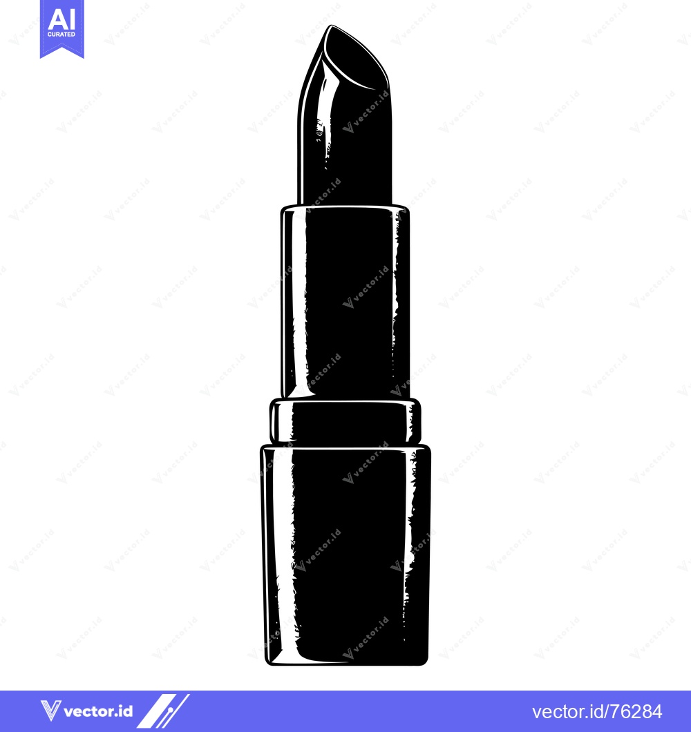 Premium Vector of Black and White Illustration of a Lipstick