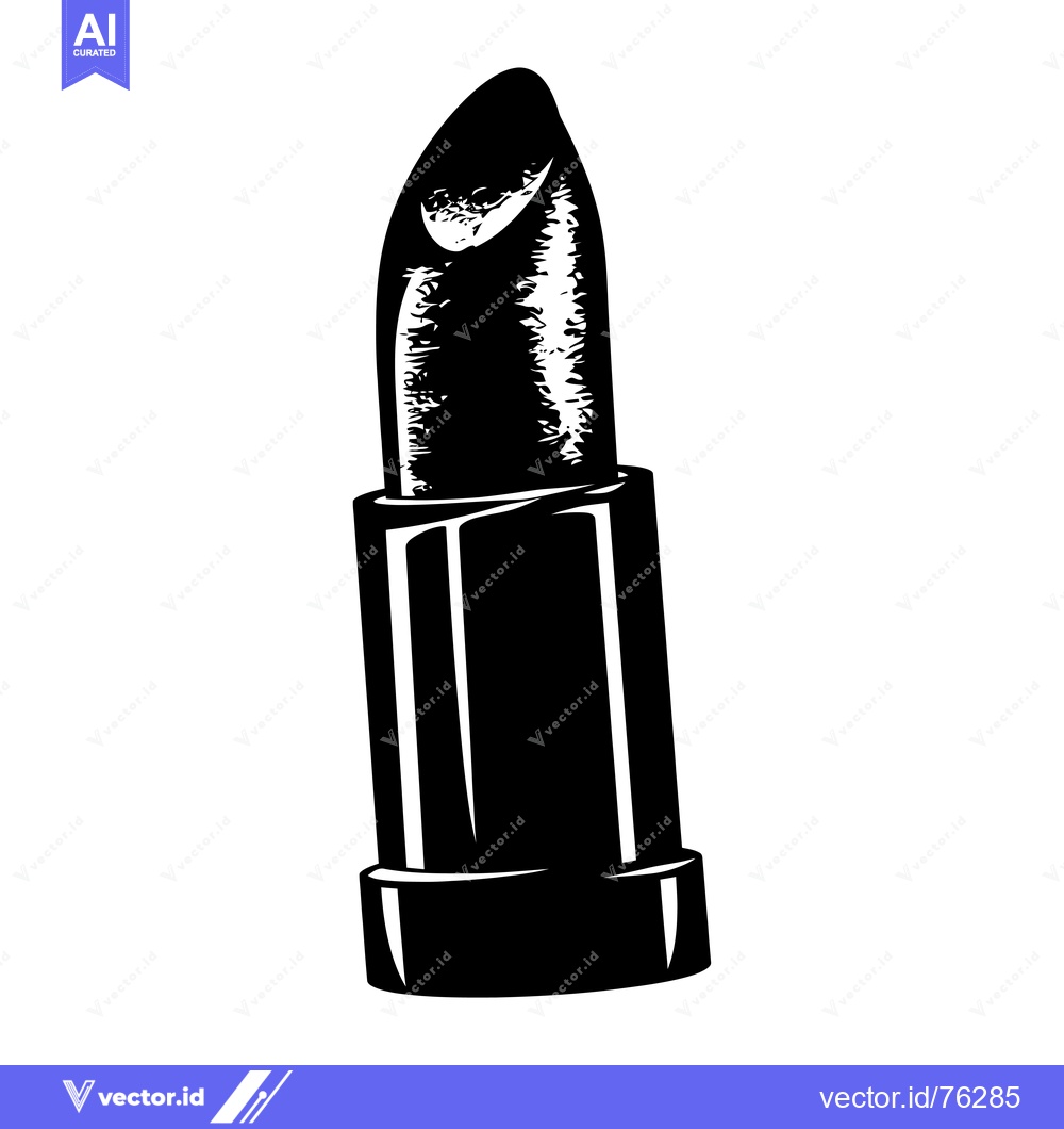 Premium Vector dari Black and White Illustration of a Lipstick